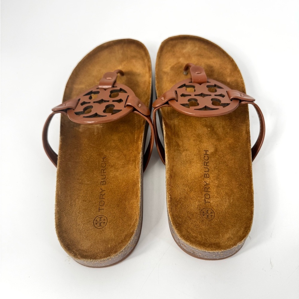 Tory Burch Miller Cloud Sandals Brown Suede - Picture 5 of 8